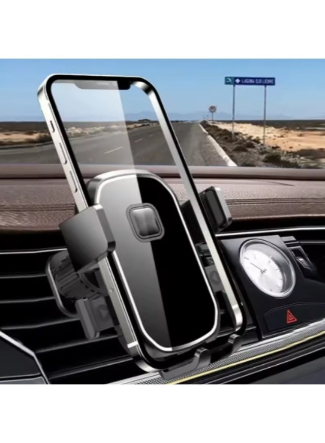 حامل هاتف للسيارة قابل للدوران 360 درجة أفقيًا وعموديًا، مزود بمشبك تثبيت عالمي لفتحة التهوية، مناسب لأجهزة iPhone وHuawei وSamsung وغيرها من الهواتف الذكية من 4 إلى 7 بوصات. - Image 1